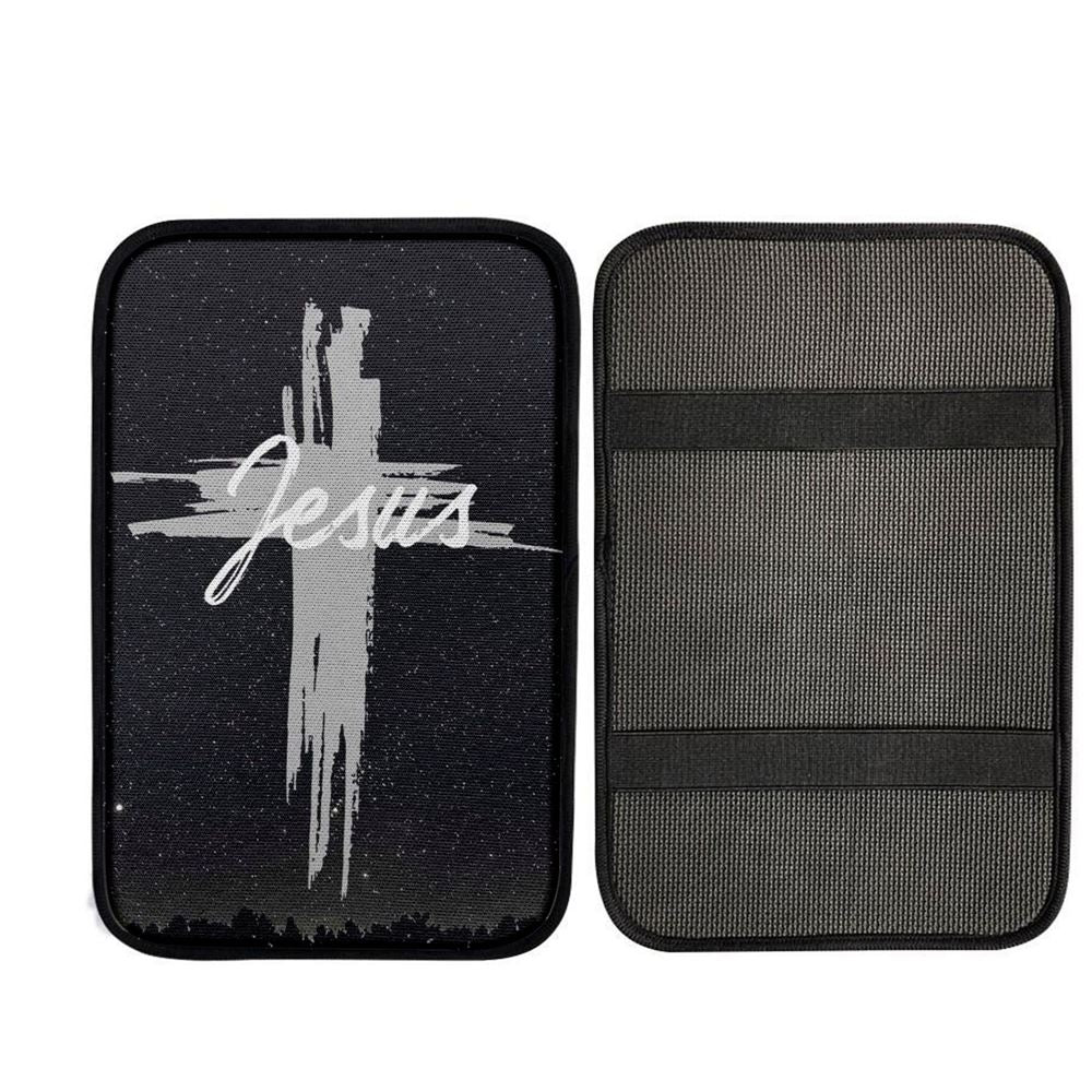Christian Jesus Word Cross Car Center Console Cover, Christian Car Accessories