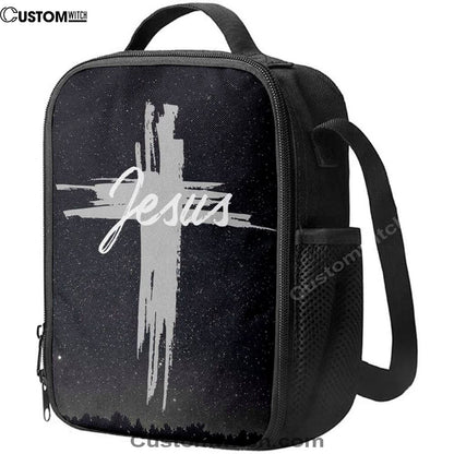 Christian Jesus Word Cross Lunch Bag, Christian Lunch Bag For School, Picnic, Religious Lunch Bag