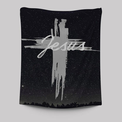 Christian Jesus Word Cross Tapestry Prints - Bible Verse Wall Decor - Scripture Wall Art