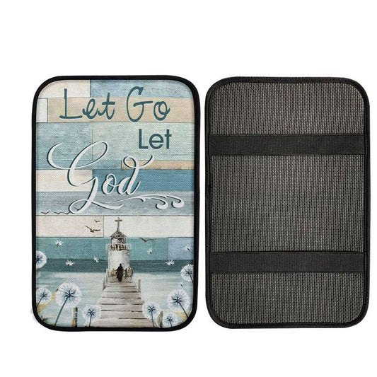 Christian Let Go Let God Car Center Console Cover, Cross Car Interior Accessories