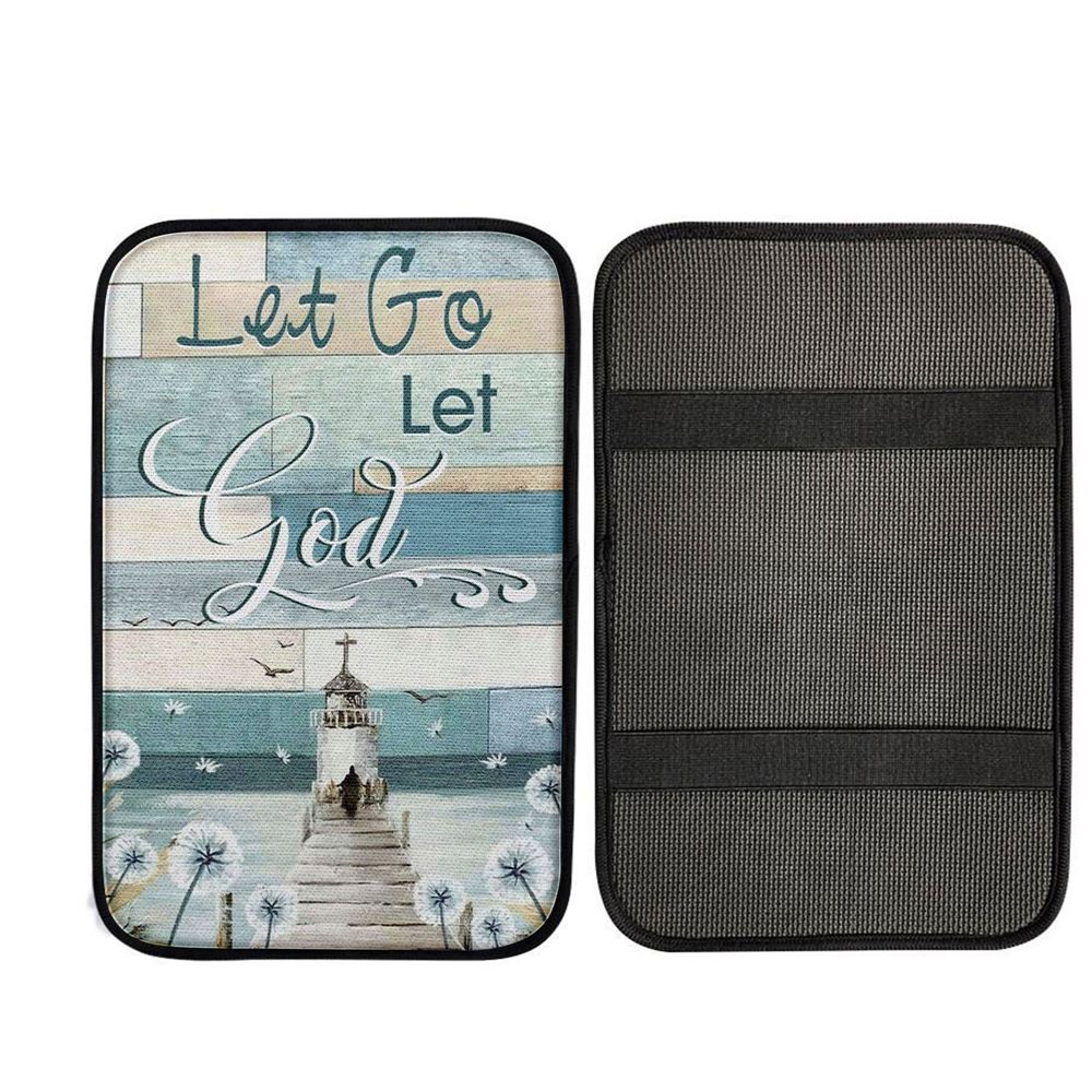 Christian Let Go Let God Car Center Console Cover, Christian Car Accessories