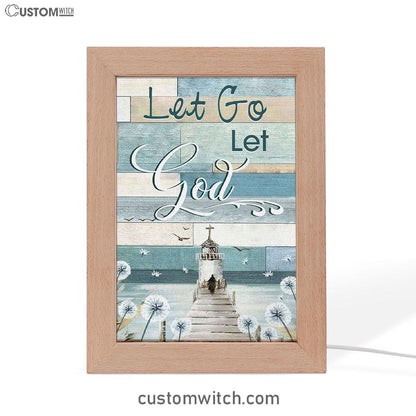 Christian Let Go Let God Frame Lamp Prints - Bible Verse Decor - Scripture Art
