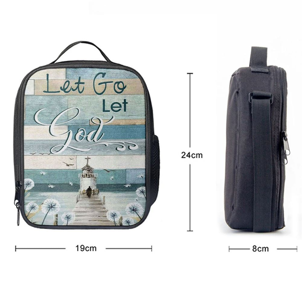 Christian Let Go Let God Lunch Bag, Christian Lunch Bag For School, Picnic, Religious Lunch Bag