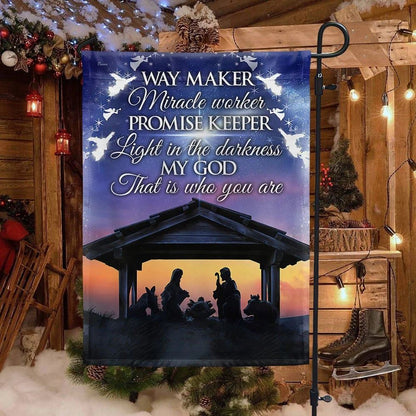 Christian Nativity Flag Way Maker Miracle Worker My God That Is Who You Are Flag, Outdoor Christian House Flag, Christian Flag, Scripture Flag