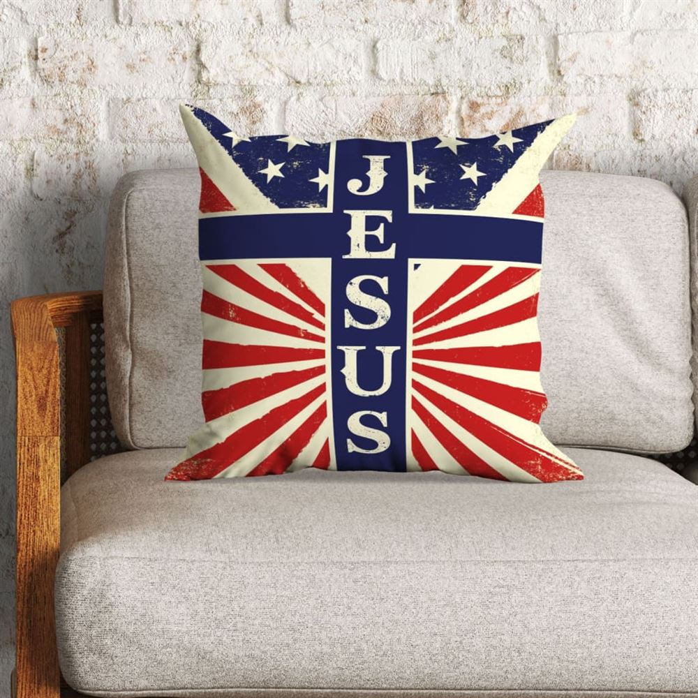 Christian Pillow, Jesus Pillow, American Flag Pillow, Usa Flag Pillow, Christian Throw Pillow, Inspirational Gifts, Best Pillow