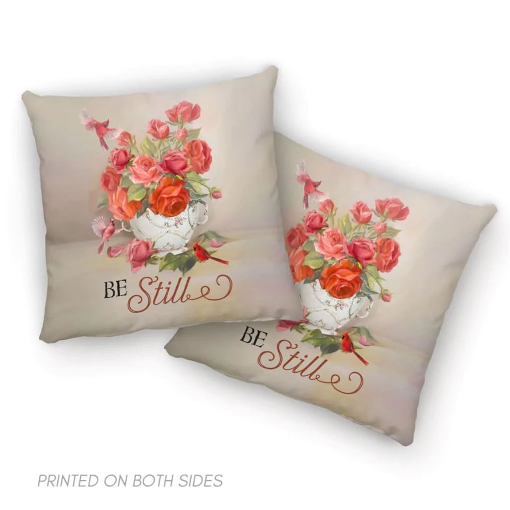Christian Pillow, Jesus Pillow, Be Still, Cardinals Flowers, Christian Pillow, Christian Throw Pillow, Inspirational Gifts, Best Pillow