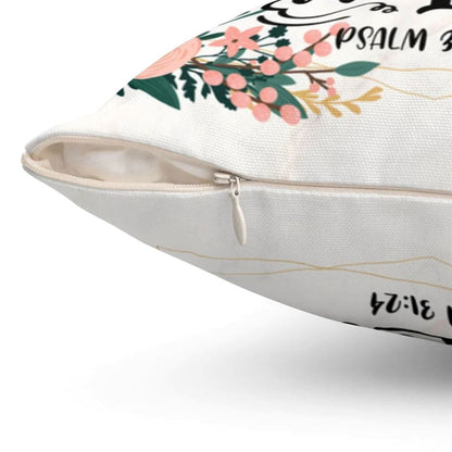 Christian Pillow, Jesus Pillow, Be Strong And Take Heart Psalm 3124 Bible Verse Pillow, Christian Throw Pillow, Inspirational Gifts, Best Pillow