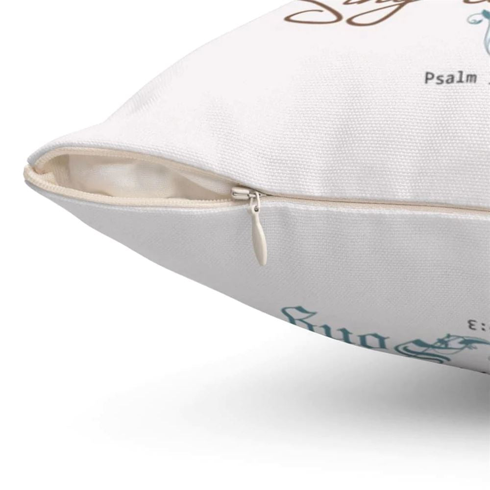 Christian Pillow, Jesus Pillow, Bird Pillow, Psalm 333 Sing To Him A New Song Throw Pillow, Christian Throw Pillow, Inspirational Gifts, Best Pillow