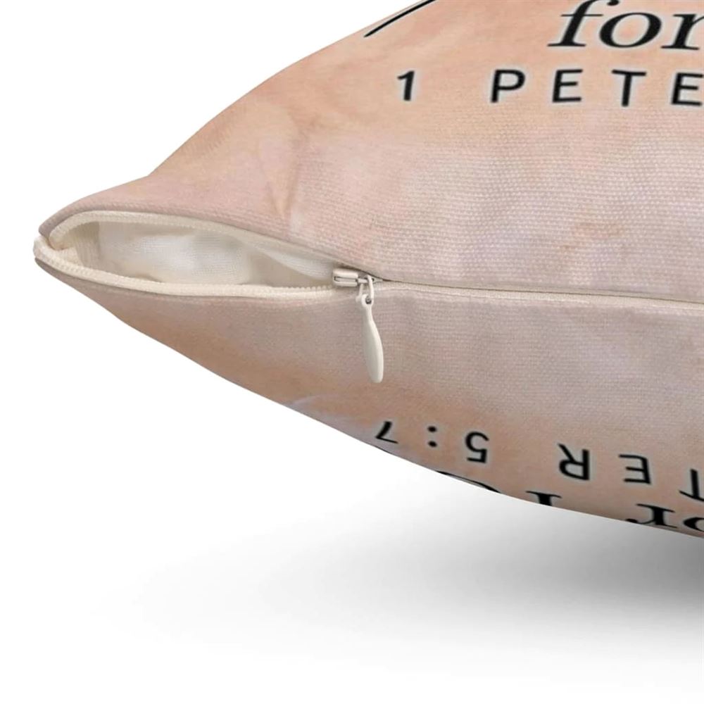 Christian Pillow, Jesus Pillow, Cast All Your Anxiety On Him 1 Peter 57 Pillow, Christian Throw Pillow, Inspirational Gifts, Best Pillow