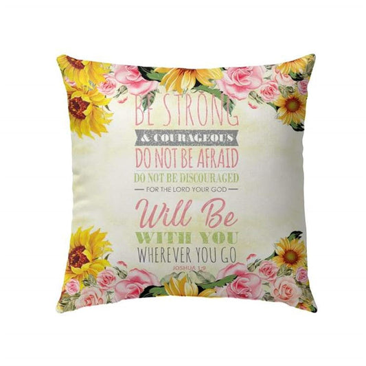 Christian Pillow, Jesus Pillow, Christian Pillows Be Strong And Courageous Joshua 19 Pillow, Christian Throw Pillow, Inspirational Gifts, Best Pillow