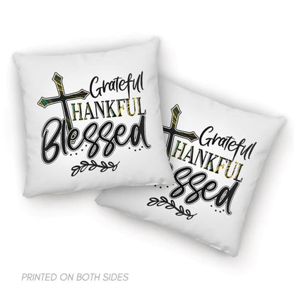 Christian Pillow, Jesus Pillow, Christian Pillows Grateful Thankful Blessed Pillow, Christian Throw Pillow, Inspirational Gifts, Best Pillow