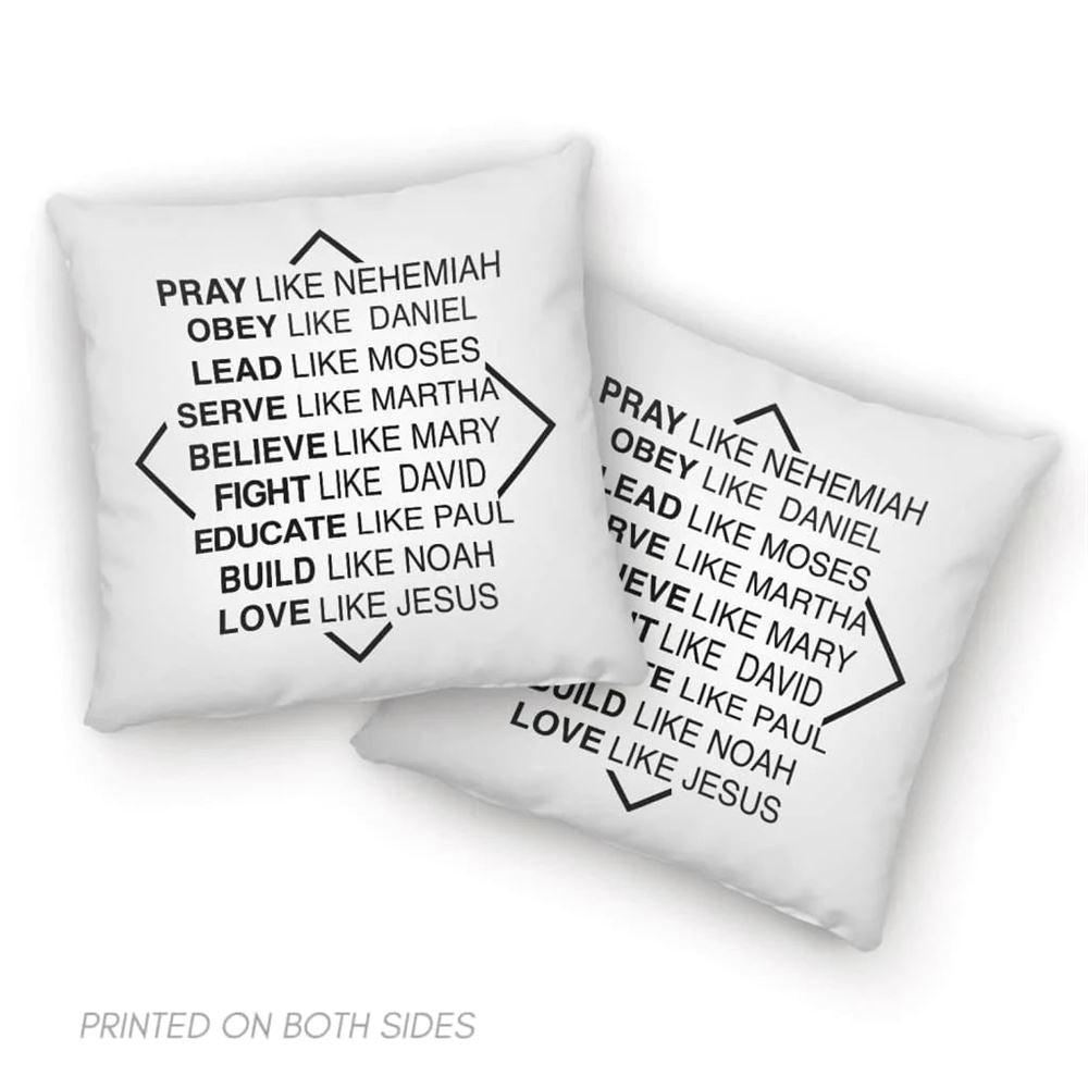 Christian Pillow, Jesus Pillow, Christian Pillows Pray Like Nehemiah Obey Like Daniel Pillow, Christian Throw Pillow, Inspirational Gifts, Best Pillow