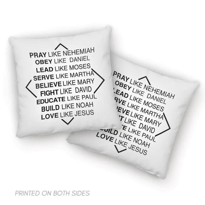 Christian Pillow, Jesus Pillow, Christian Pillows Pray Like Nehemiah Obey Like Daniel Pillow, Christian Throw Pillow, Inspirational Gifts, Best Pillow