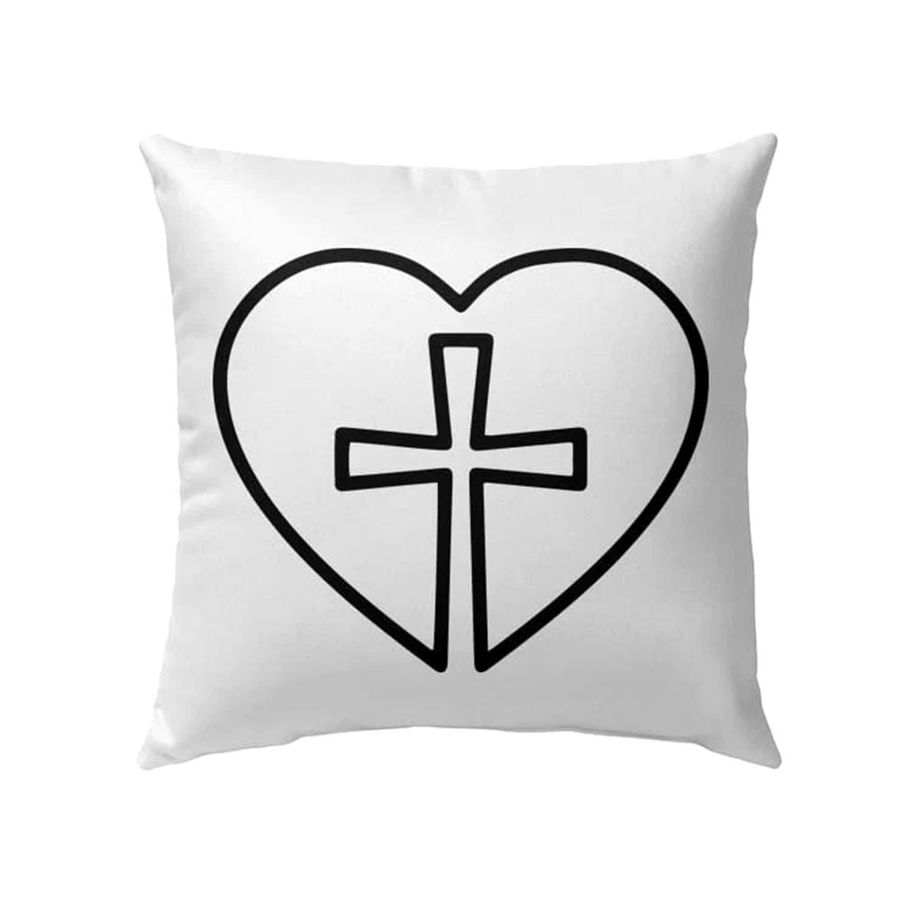Christian Pillow, Jesus Pillow, Cross And Heart Heart Pillow, Christian Throw Pillow, Inspirational Gifts, Best Pillow