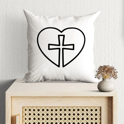 Christian Pillow, Jesus Pillow, Cross And Heart Heart Pillow, Christian Throw Pillow, Inspirational Gifts, Best Pillow