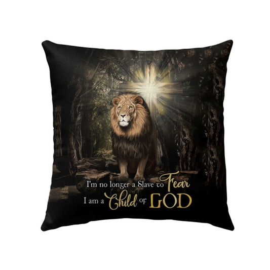 Christian Pillow, Jesus Pillow, Cross, Lion Pillow, I'M No Longer A Slave To Fear Pillow, Christian Throw Pillow, Inspirational Gifts, Best Pillow