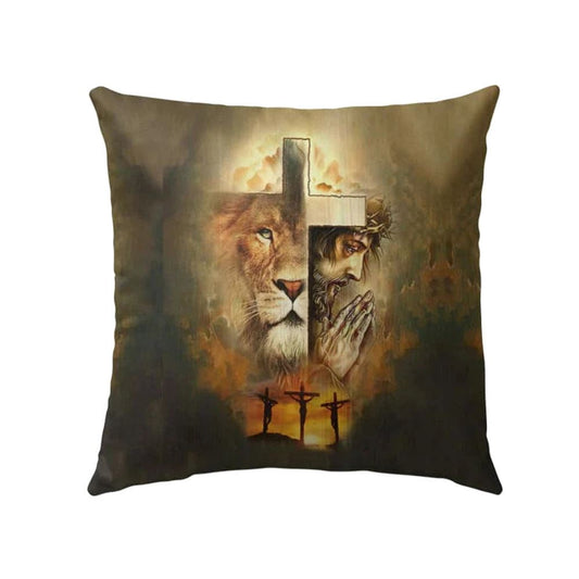 Christian Pillow, Jesus Pillow, Cross, Lion Pillow, The Lion Of Judah Pillow, Christian Throw Pillow, Inspirational Gifts, Best Pillow