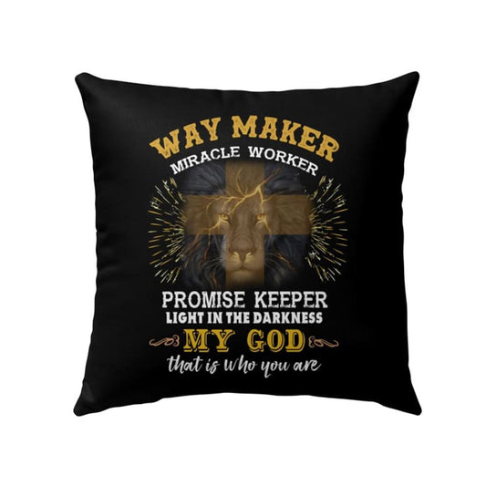 Christian Pillow, Jesus Pillow, Cross, Lion, Way Maker Miracle Worker Pillow, Christian Throw Pillow, Inspirational Gifts, Best Pillow