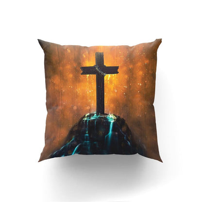 Christian Pillow, Jesus Pillow, Cross On Rock, Christian Pillow, Christian Throw Pillow, Inspirational Gifts, Best Pillow