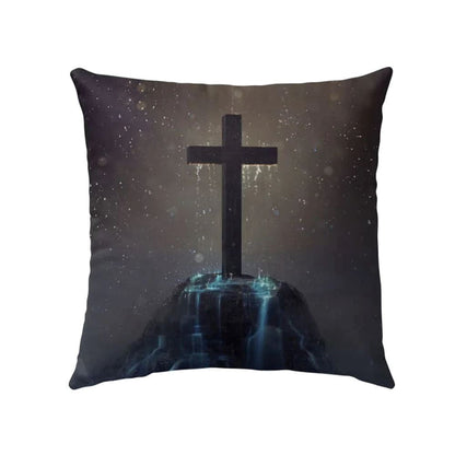 Christian Pillow, Jesus Pillow, Cross On The Hill Night Sky Pillow, Christian Throw Pillow, Inspirational Gifts, Best Pillow