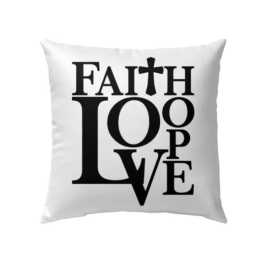 Christian Pillow, Jesus Pillow, Cross Pillow, Faith Hope Love Throw Pillow, Christian Throw Pillow, Inspirational Gifts, Best Pillow
