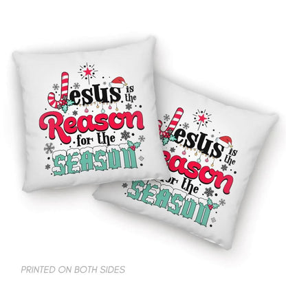 Christian Pillow, Jesus Pillow, Cross Pillow, Jesus Is The Reason For The Season Pillow, Christian Throw Pillow, Inspirational Gifts, Best Pillow