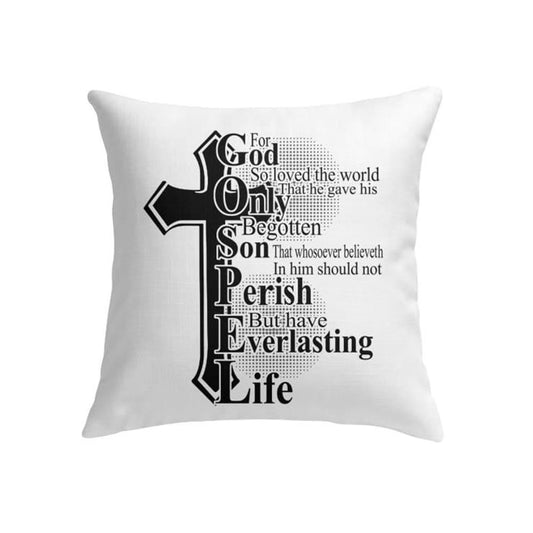 Christian Pillow, Jesus Pillow, Cross Pillow, John 316 For God So Loved The World Pillow, Christian Throw Pillow, Inspirational Gifts, Best Pillow