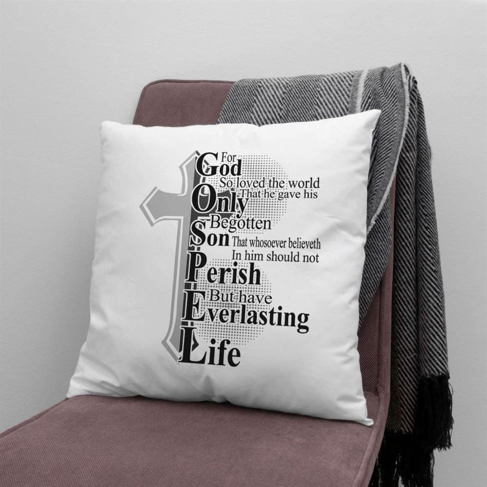 Christian Pillow, Jesus Pillow, Cross Pillow, John 316 For God So Loved The World Pillow, Christian Throw Pillow, Inspirational Gifts, Best Pillow
