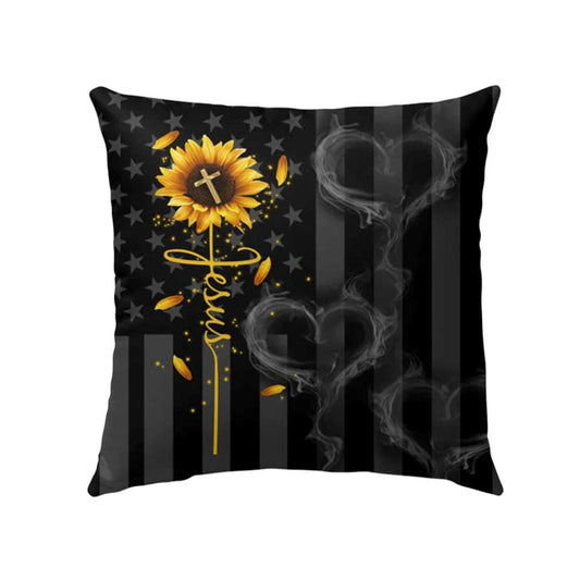 Christian Pillow, Jesus Pillow, Cross, Sunflower Pillow, Christian Throw Pillow, Inspirational Gifts, Best Pillow