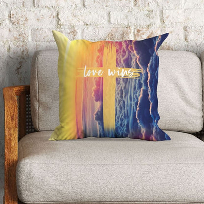 Christian Pillow, Jesus Pillow, Cross Symbol, Rainbow Sky Pillow, Love Wins Christian Pillow, Christian Throw Pillow, Inspirational Gifts, Best Pillow