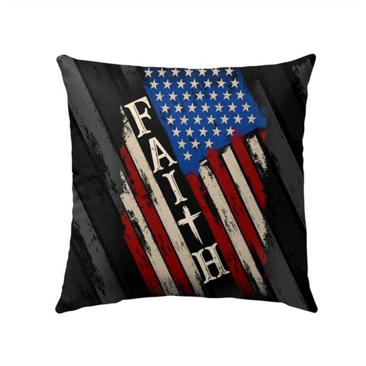 Christian Pillow, Jesus Pillow, Faith American Flag Christian Pillow, Christian Throw Pillow, Inspirational Gifts, Best Pillow