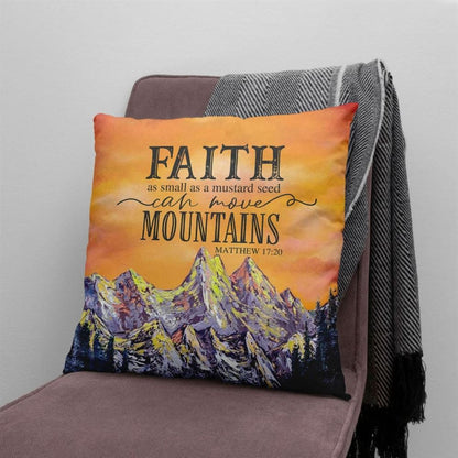 Christian Pillow, Jesus Pillow, Faith As Small As A Mustard Seed Christian Pillow, Christian Throw Pillow, Inspirational Gifts, Best Pillow