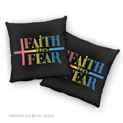 Christian Pillow, Jesus Pillow, Faith, Cross Pillow, Faith Over Fear Throw Pillow, Christian Throw Pillow, Inspirational Gifts, Best Pillow