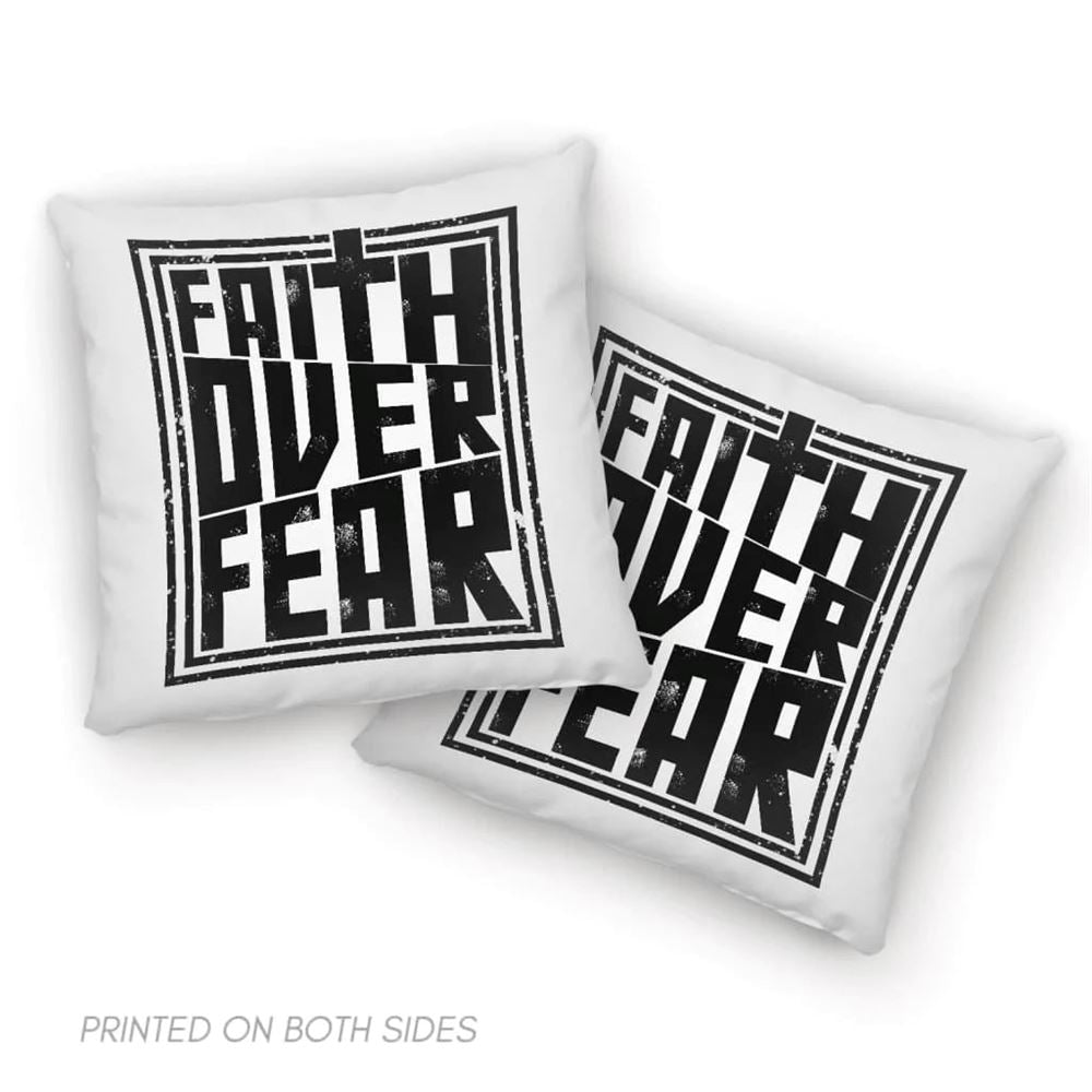 Christian Pillow, Jesus Pillow, Faith Over Fear Throw Pillow, Christian Throw Pillow, Inspirational Gifts, Best Pillow