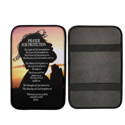 Christian Prayer For Protection Car Center Console Cover, Christian Car Accessories
