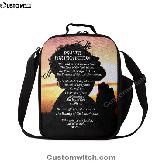 Christian Prayer For Protection Lunch Bag, Christian Lunch Bag For School, Picnic, Religious Lunch Bag