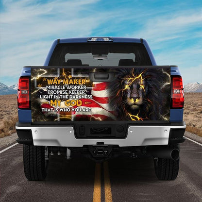 Christian Tailgate Wrap, Jesus Cross In America Truck Tailgate Decal Way Maker Miracle Worker Promise Keeper Tailgate Wrap, Christian Car Decor