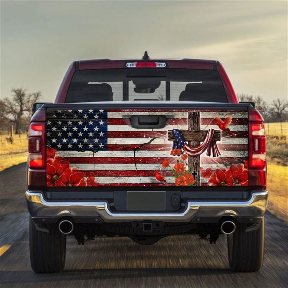 Christian Tailgate Wrap, Jesus In America Truck Tailgate Decal Sticker Wrap, Christian Car Decor