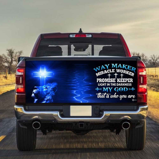 Christian Tailgate Wrap, Way Maker Miracle Worker Jesus Christ Truck Tailgate Decal Sticker Wrap, Christian Car Decor