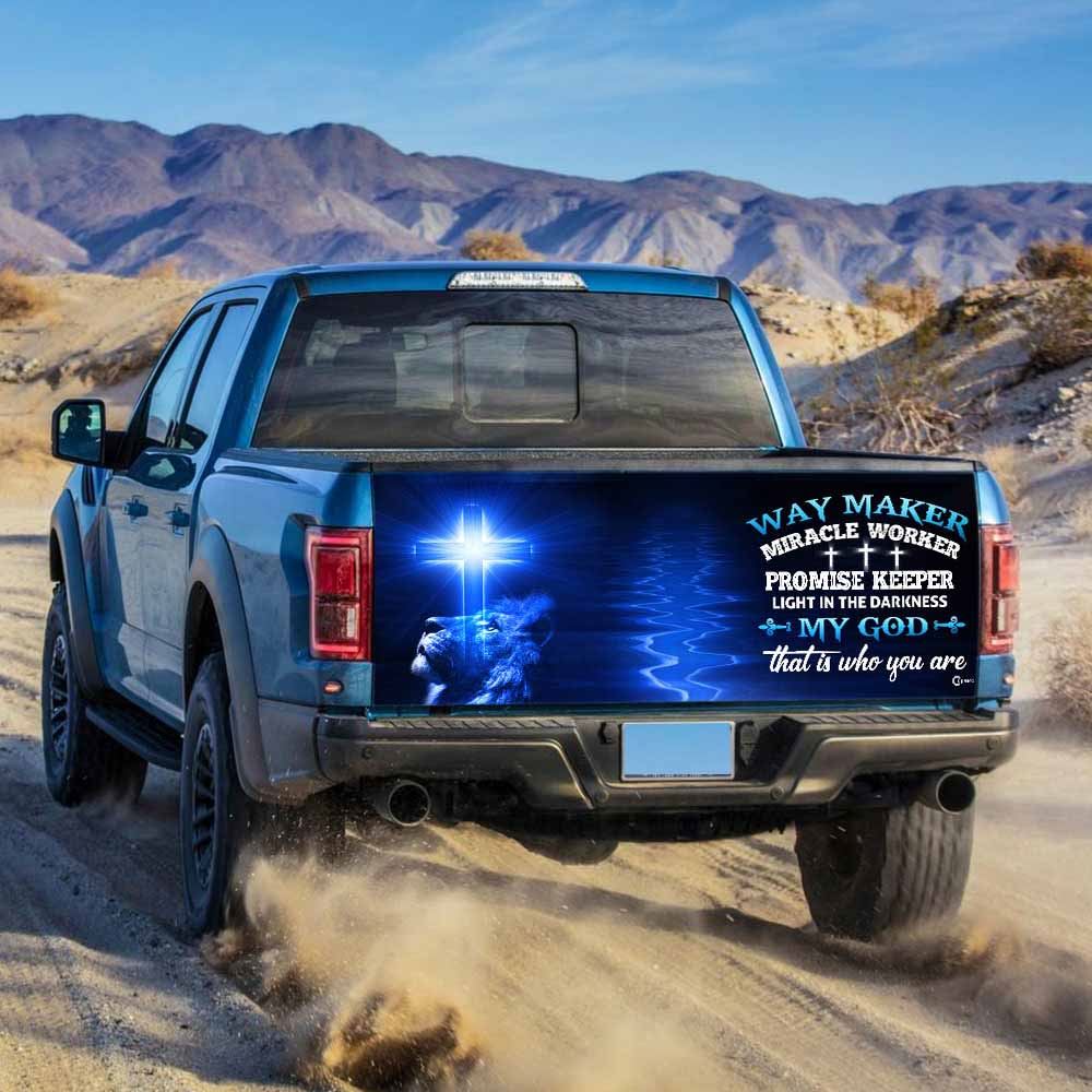 Christian Tailgate Wrap, Way Maker Miracle Worker Jesus Christ Truck Tailgate Decal Sticker Wrap, Christian Car Decor