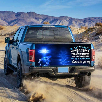 Christian Tailgate Wrap, Way Maker Miracle Worker Jesus Christ Truck Tailgate Decal Sticker Wrap, Christian Car Decor