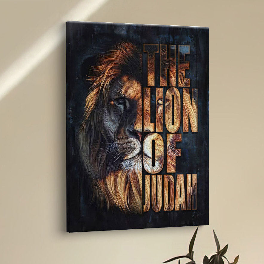 Christian The Lion Of Judah Picture Canvas Prints - Bible Verse Wall Decor - Scripture Wall Art