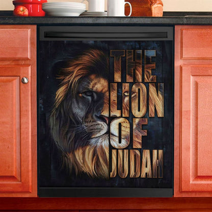 Christian The Lion Of Judah Picture Dishwasher Cover, Bible Verse Dishwasher Magnet Cover, Scripture Kitchen Decor