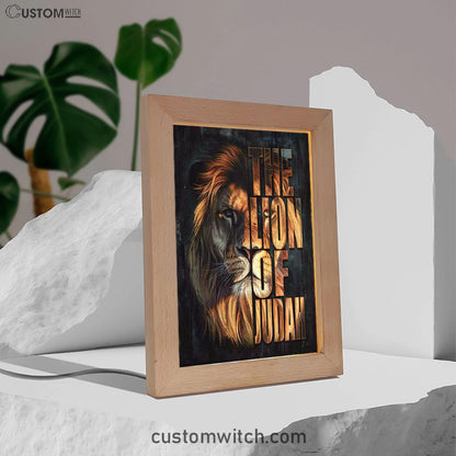Christian The Lion Of Judah Picture Frame Lamp Prints - Bible Verse Decor - Scripture Art
