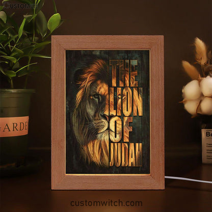 Christian The Lion Of Judah Picture Frame Lamp Prints - Bible Verse Decor - Scripture Art