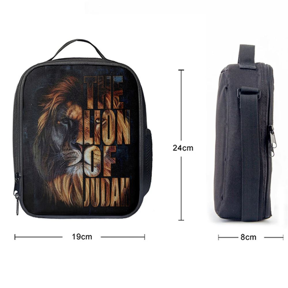 Christian The Lion Of Judah Picture Lunch Bag, Christian Lunch Bag For School, Picnic, Religious Lunch Bag