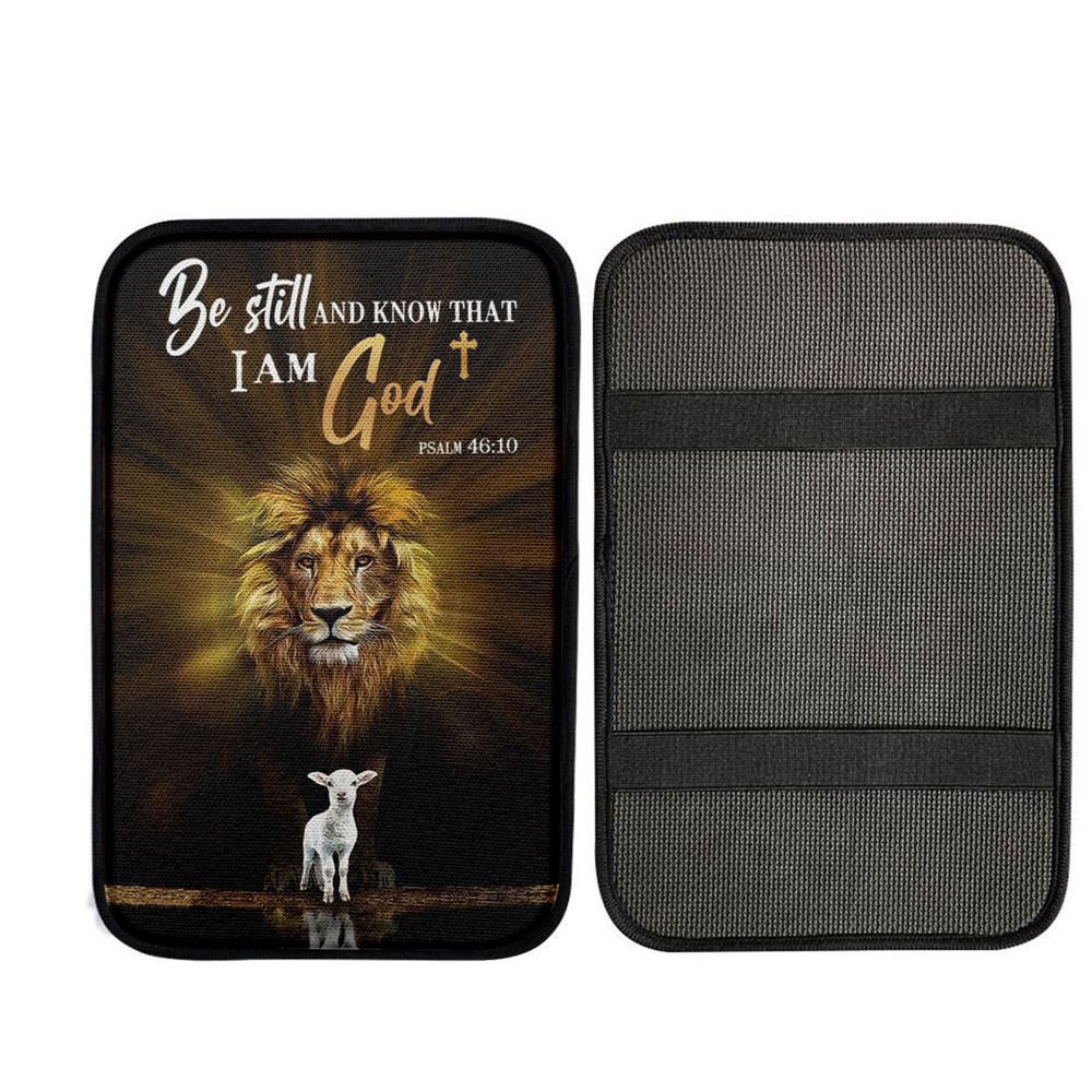 Christian The Lion The Lamb Be Still And Know Car Center Console Cover, Christian Car Accessories