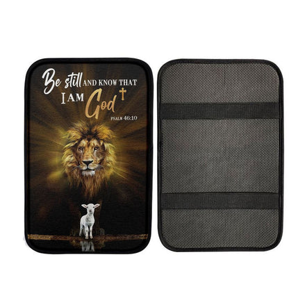Christian The Lion The Lamb Be Still And Know Car Center Console Cover, Christian Car Accessories