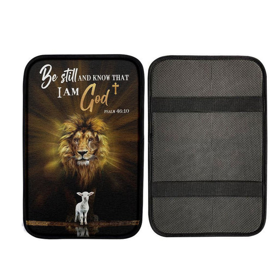 Christian The Lion The Lamb Be Still And Know Car Center Console Cover, Christian Car Accessories