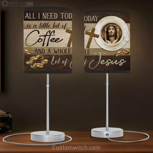 Christian Lamb Gift All I Need Is Coffee And Jesus Table Lamb Gift - Christian Bedroom Decor